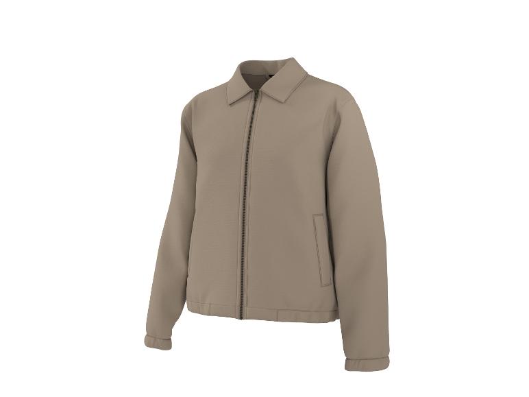Veste homme beige avec fermeture éclair et col.