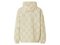 Veste beige à capuche avec un motif Lidl.