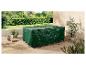 Housse de protection verte LIVARNO pour meubles de jardin sur une terrasse en bois.
