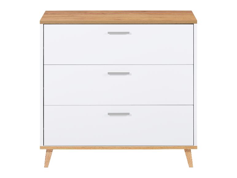 Commode Corfu, 80 x 75,3 x 33 cm, blanc/imitation chêne