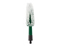 Une brosse verte avec des poils blancs pour nettoyer les voitures.