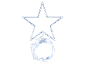 Étoile lumineuse de Noël avec guirlande de lumières LED blanches.