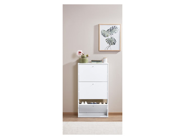LIVARNO home Meuble à chaussures, 58,5 x 105 x 17 cm, blanc