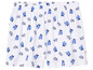 Shorts blancs à imprimé floral bleu.