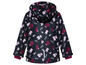 Une veste imperméable noire à imprimé animal pour filles.