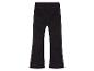 Pantalon en velours côtelé noir à jambes évasées.
