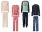 Pyjamas à manches longues pour enfants avec motifs à pois, cœurs, baseball et carreaux.