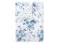 Parure de lit blanche avec housse de couette et taie d'oreiller à motif floral bleu aquarelle.