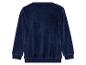 Un sweat-shirt en velours bleu marine à manches longues.