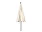 Un parasol blanc avec un mât en métal.