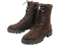 Bottes marron pour femme à lacets et fermeture éclair, avec semelle épaisse.