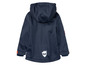 Veste softshell bleu marine à capuche pour enfant.