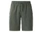 Shorts en coton vert foncé avec taille élastique et cordon de serrage.