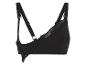 Un soutien-gorge noir rembourré avec des détails en dentelle.