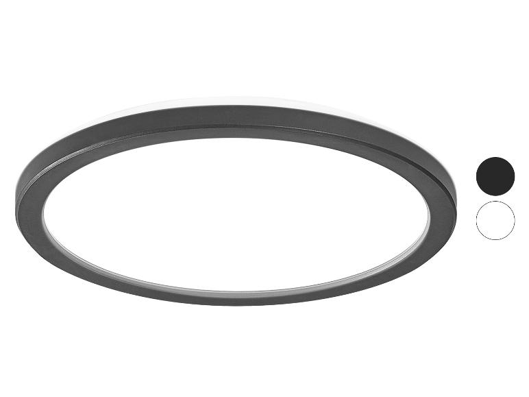 Plafonnier LED ovale noir avec bordure blanche et options de couleur