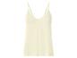 Débardeur femme jaune clair avec dentelle.