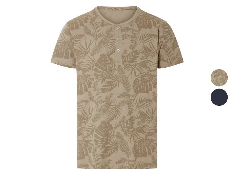T-shirt homme à manches courtes avec imprimé tropical.
