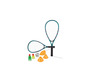 Deux raquettes de badminton bleues,  volants et une balle.