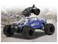 Monster truck télécommandé Whelon, bleu et noir, avec sa télécommande.