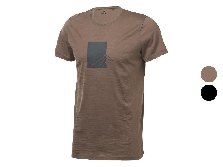 T-shirt marron à manches courtes pour homme avec motif montagne
