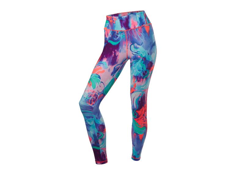 Leggings de sport à motif abstrait, couleurs vives.