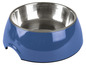 Un bol bleu en acier inoxydable pour chien ou chat