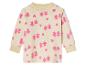 Sweat-shirt bébé à manches longues blanc avec imprimé d'arbres et de cœurs roses.