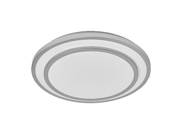 Plafonnier LED rond au design moderne argenté et blanc