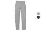 Pantalons de jogging gris chiné, disponibles en gris et bleu marine.