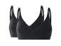 ESMARA® Brassières côtelées pour femme, lot de 2, noir