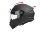 Un casque de moto noir avec une visière