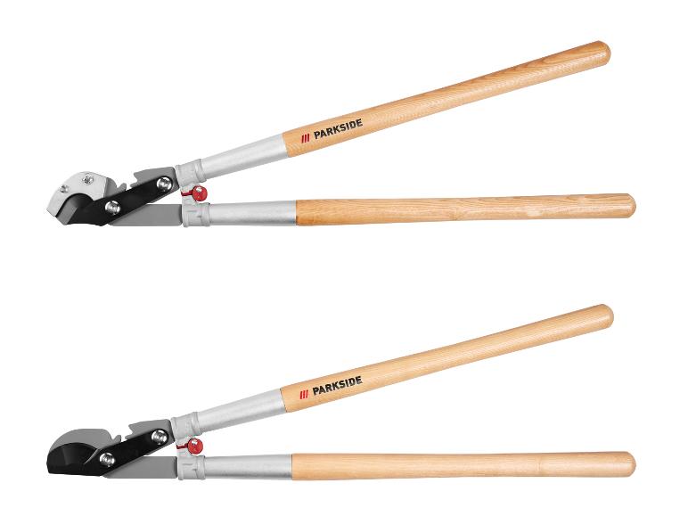 Sécateurs PARKSIDE® avec manches en bois: type enclume et bypass.