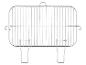 Grille de barbecue rectangulaire en acier inoxydable avec poignées et pieds de support