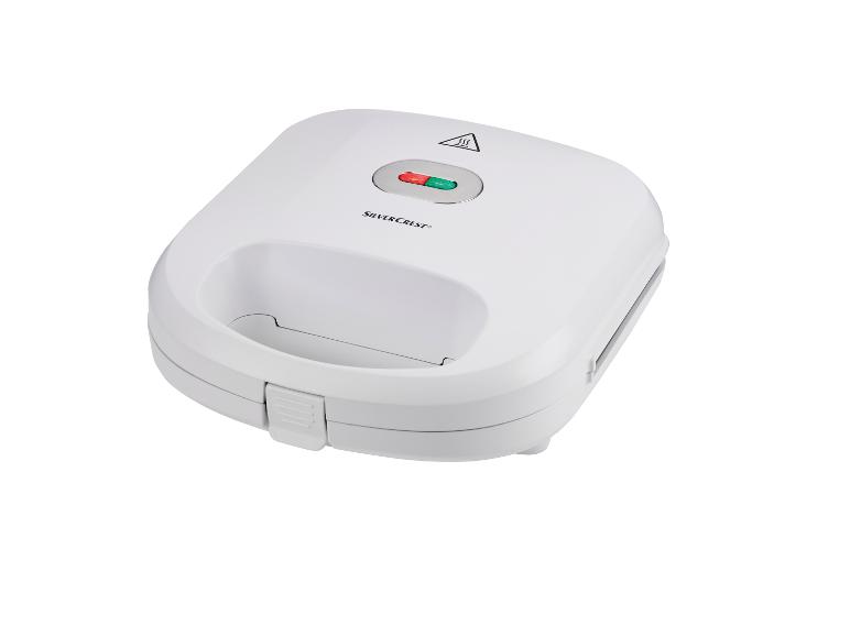 Un grille-pain à sandwich SilverCrest blanc.