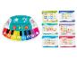 Clavier pour enfant avec touches colorées et cartes de musique pour chansons.