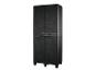Une armoire de rangement noire à deux portes