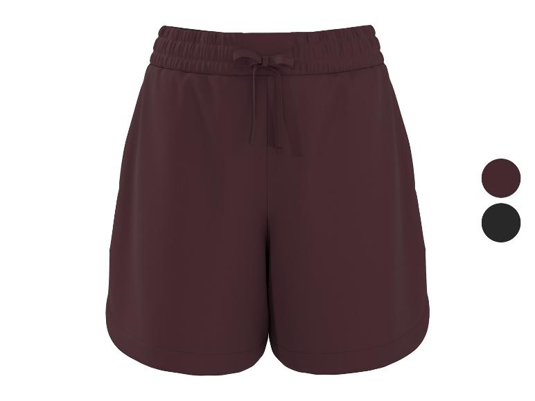 Shorts bordeaux pour femme avec cordon de serrage et deux options de couleur.