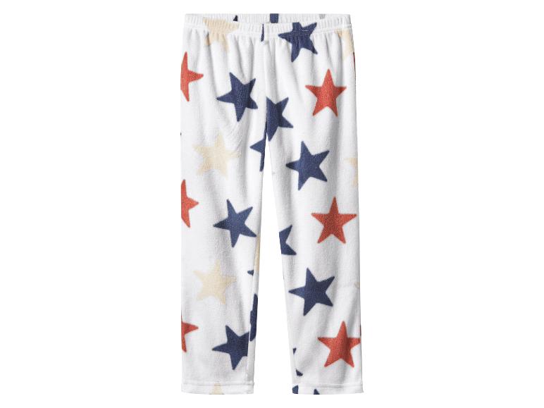 Pantalon blanc avec imprimé étoiles rouges, bleues et beiges