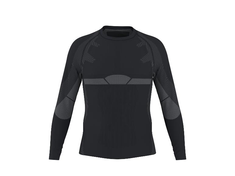 Haut de sport noir à manches longues avec motifs texturés