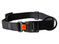 Un collier de chien noir Karlie avec un anneau en métal.