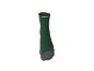 Chaussette de sport vert foncé avec pointe et talon gris, texture côtelée