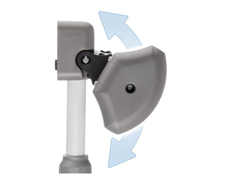 Joint en plastique gris réglable avec flèches indiquant le mouvement