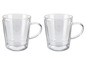 Deux tasses en verre vides avec des poignées