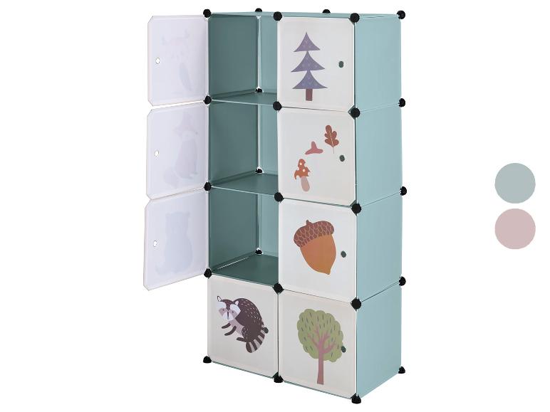 Étagère de rangement pour enfants avec thème animaux de la forêt et nature