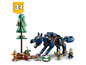 Ensemble LEGO Creator 3 en 1 avec un loup bleu, un arbre et des figurines vikings.