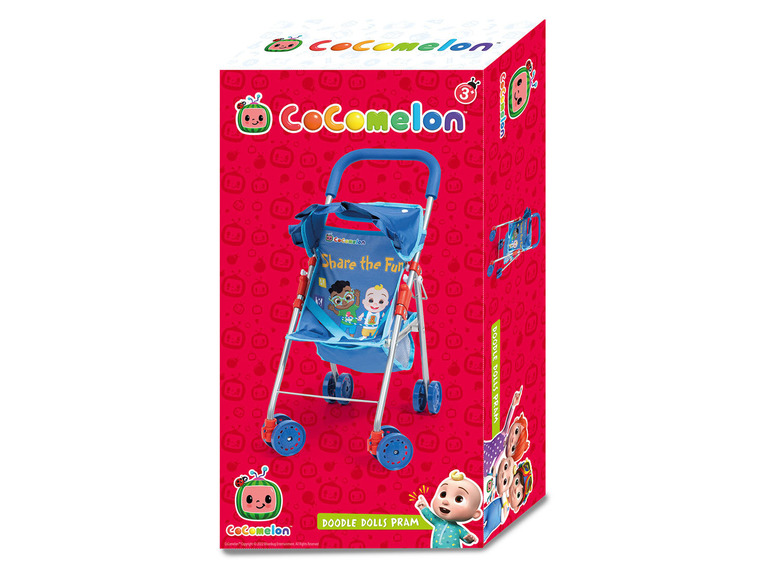 Poussette CoComelon sur le thème 'Partagez le plaisir'.