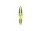 Une planche de paddle gonflable Mistral en vert et jaune.