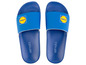 Des tongs bleues avec le logo Lidl et la marque Esmara.