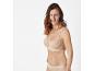 Soutien-gorge et culotte beiges, style minimaliste.