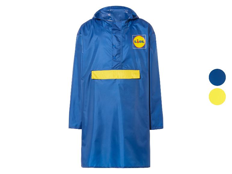 Veste imperméable Lidl bleue avec capuche.